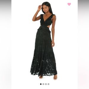 Karina Grimaldi MARIGOT JACQUARD MAXI DRESS in black